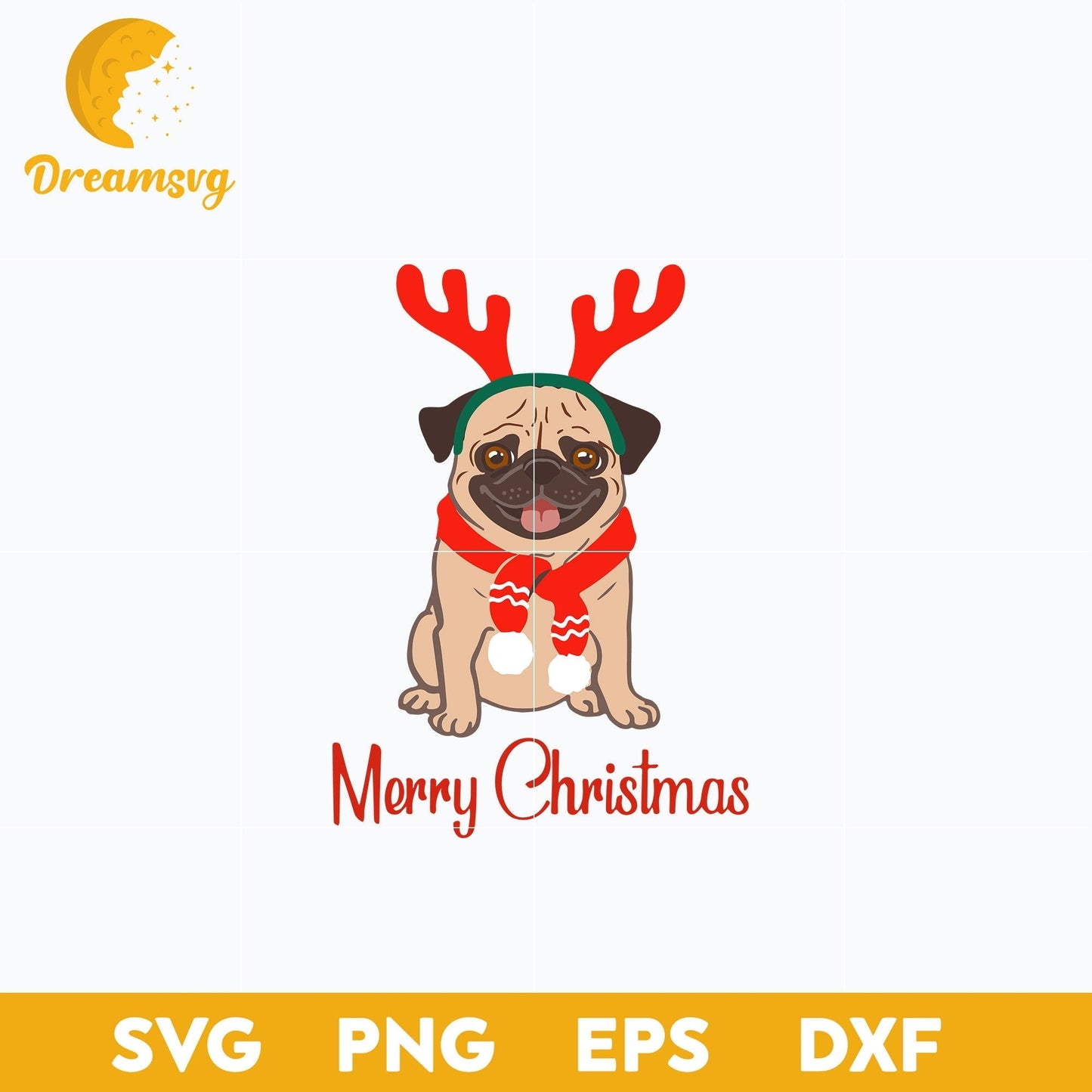 Cute Christmas Dog Merry Christmas SVG, Christmas SVG, PNG DXF EPS Digital File.