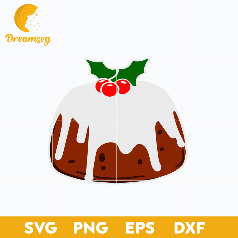 Cute Christmas Pudding Figgy SVG, Christmas SVG, PNG DXF EPS Digital File.