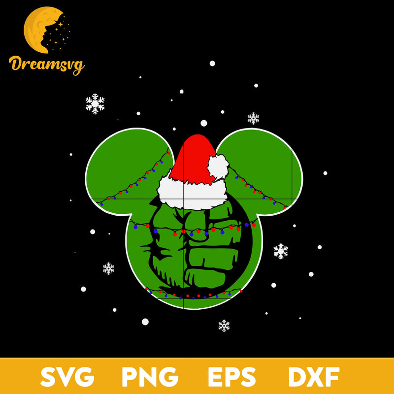 Cute Hulk Green Merry Christmas SVG, Christmas SVG, PNG DXF EPS Digital File.