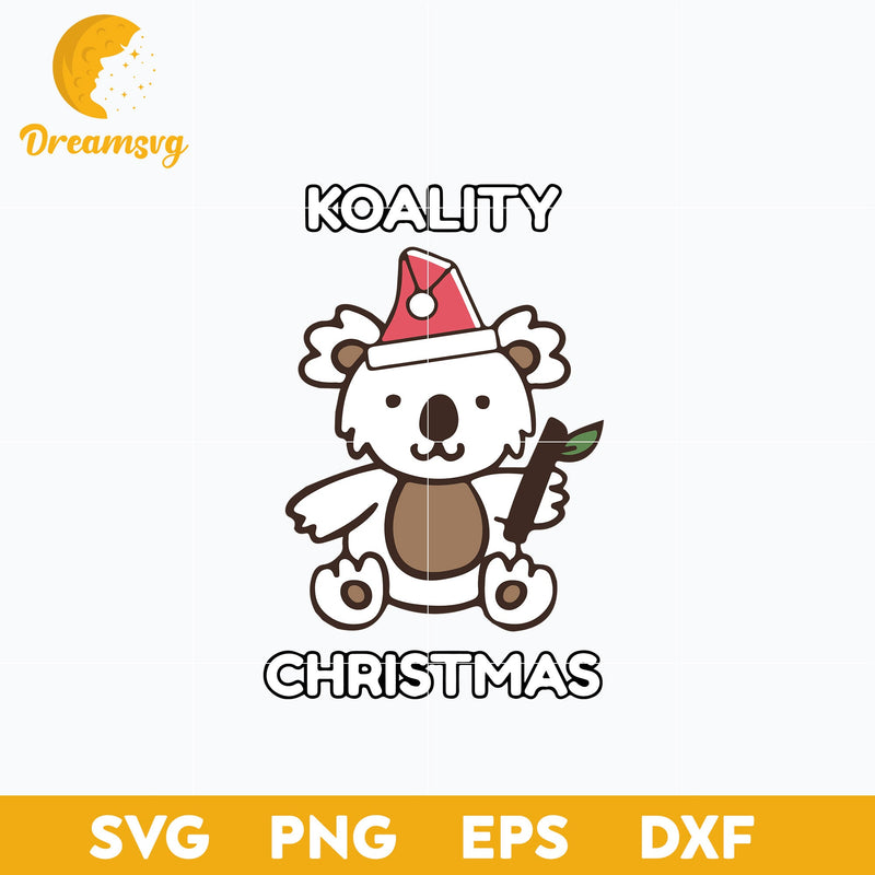 Cute Koality Christmas Koala SVG, Christmas SVG, PNG DXF EPS Digital File.