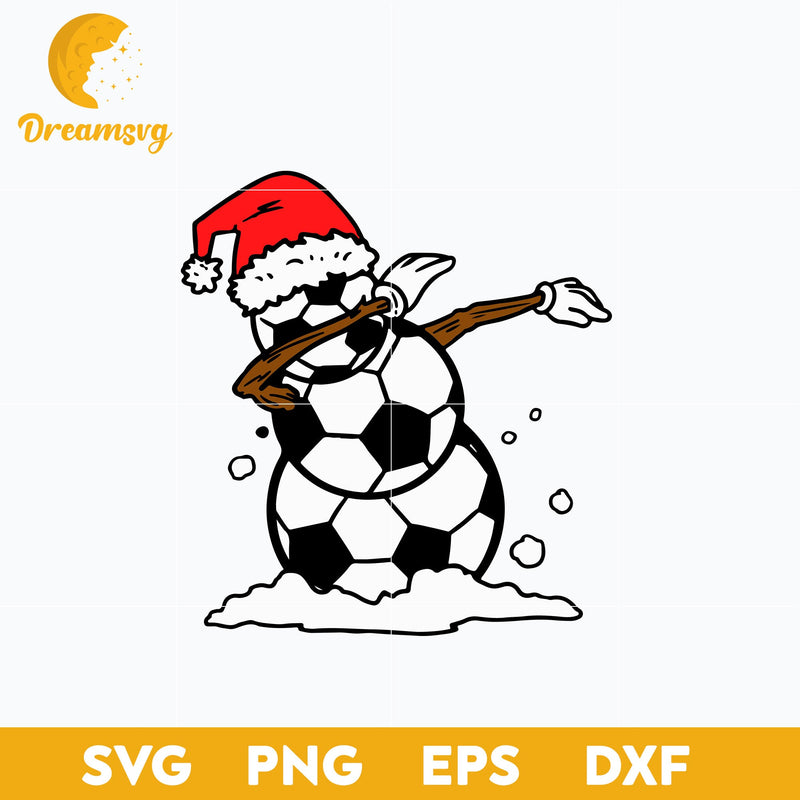 Dabbing Snowman Soccer Christmas SVG, Christmas SVG, PNG DXF EPS Digital File.