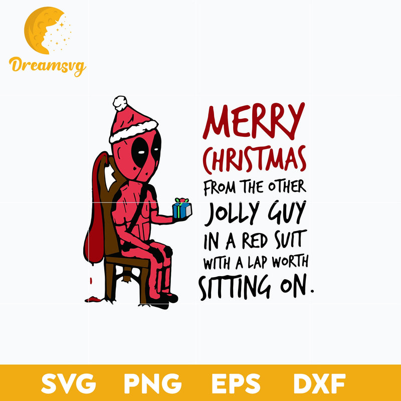 Deadpool Merry Christmas SVG, Christmas SVG, PNG DXF EPS Digital File.