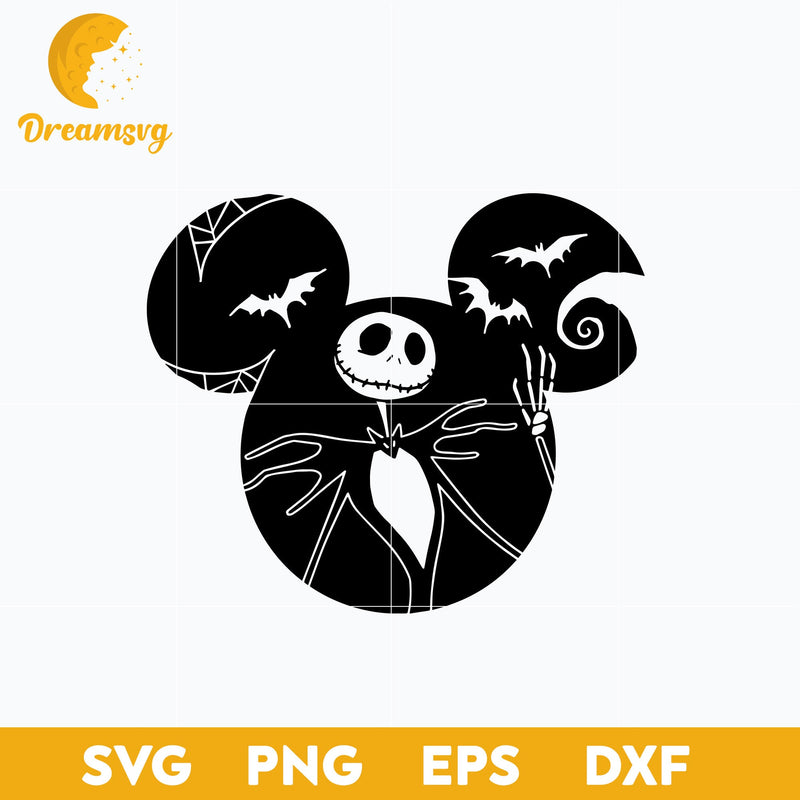 Disney Jack Skellington The Nightmare Before Christmas SVG, Christmas SVG, PNG DXF EPS Digital File.