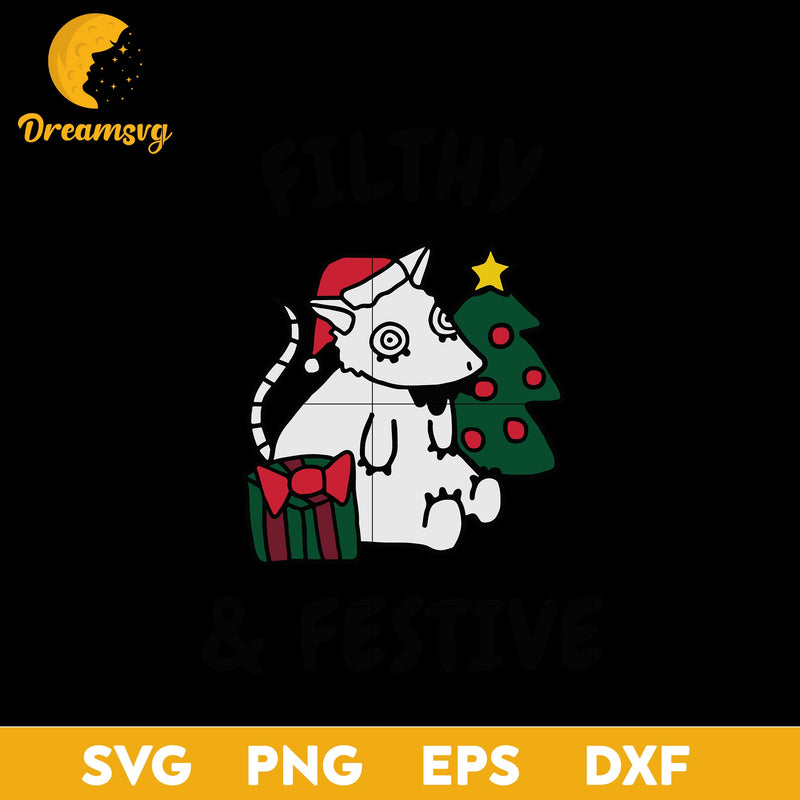 Filthy Festive Merry Christmas SVG, Christmas SVG, PNG DXF EPS Digital File.