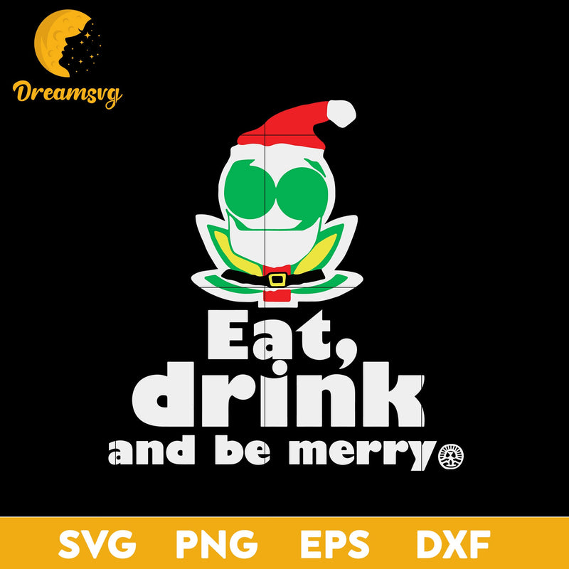 Flower Alien Santa Eat Drink And Be Merry Premium SVG, Christmas SVG, PNG DXF EPS Digital File.