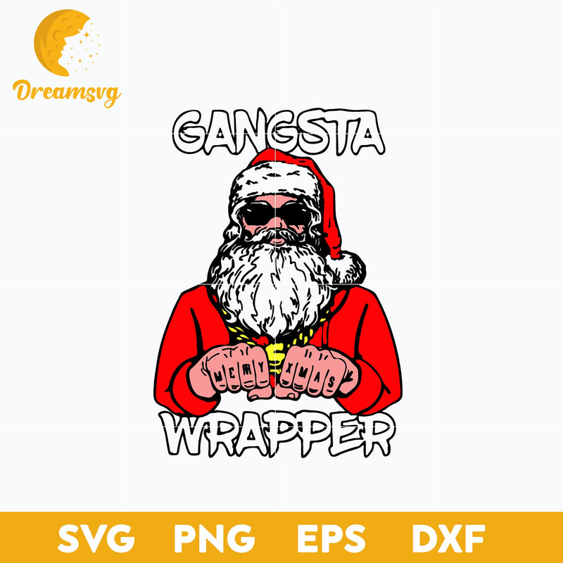 Gangsta Wrapper Santa  SVG, Christmas SVG, PNG DXF EPS Digital File.