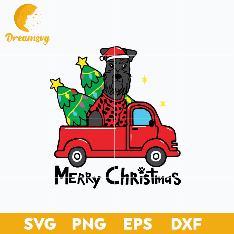 Giant Schnauzer Christmas Truck Tree SVG, Christmas SVG, PNG DXF EPS Digital File.