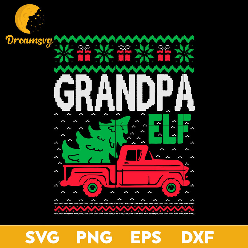 Granddpa ELF Christmas Truck SVG, Christmas SVG, PNG DXF EPS Digital File.