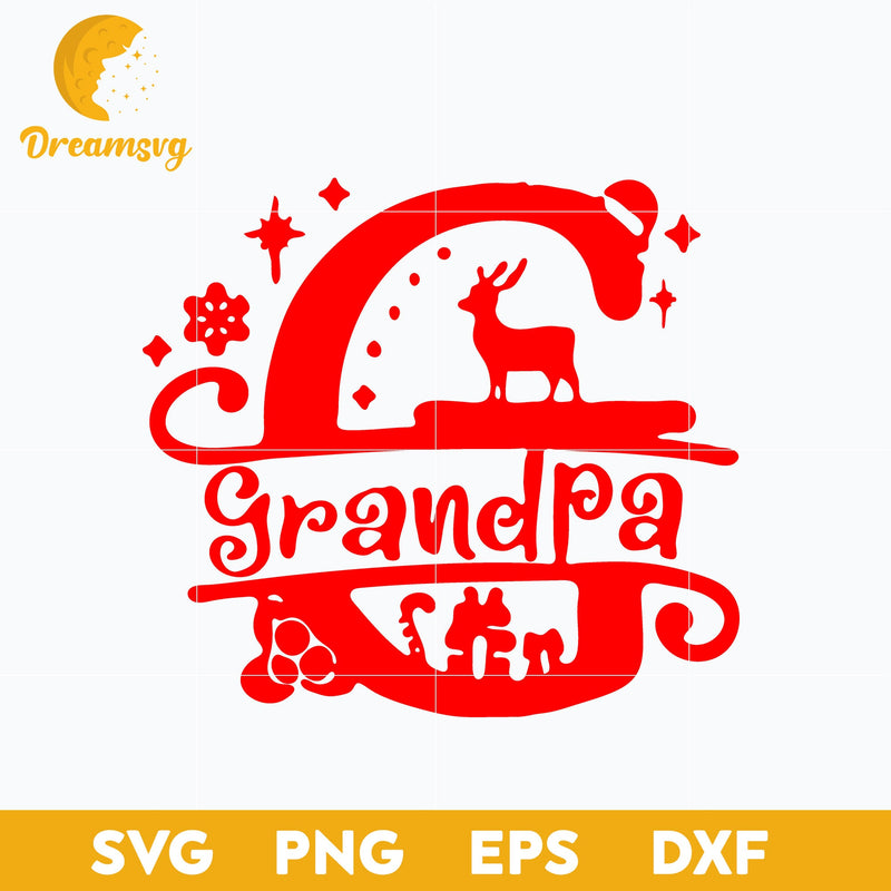 Grandpa Christmas Alphabet SVG, Christmas SVG, PNG DXF EPS Digital File.