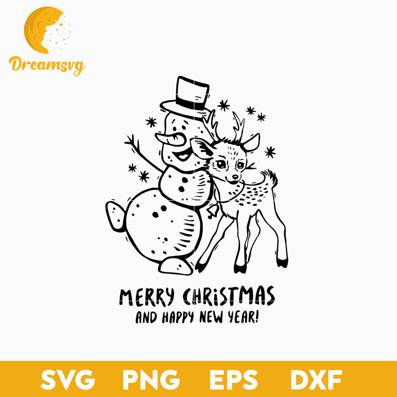 Happy Snowman Merry Christmas SVG, Christmas SVG, PNG DXF EPS Digital File.