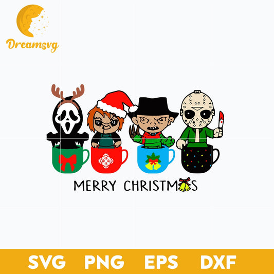Horror Movie Tea Cup Christmas SVG, Christmas SVG, PNG DXF EPS Digital File.