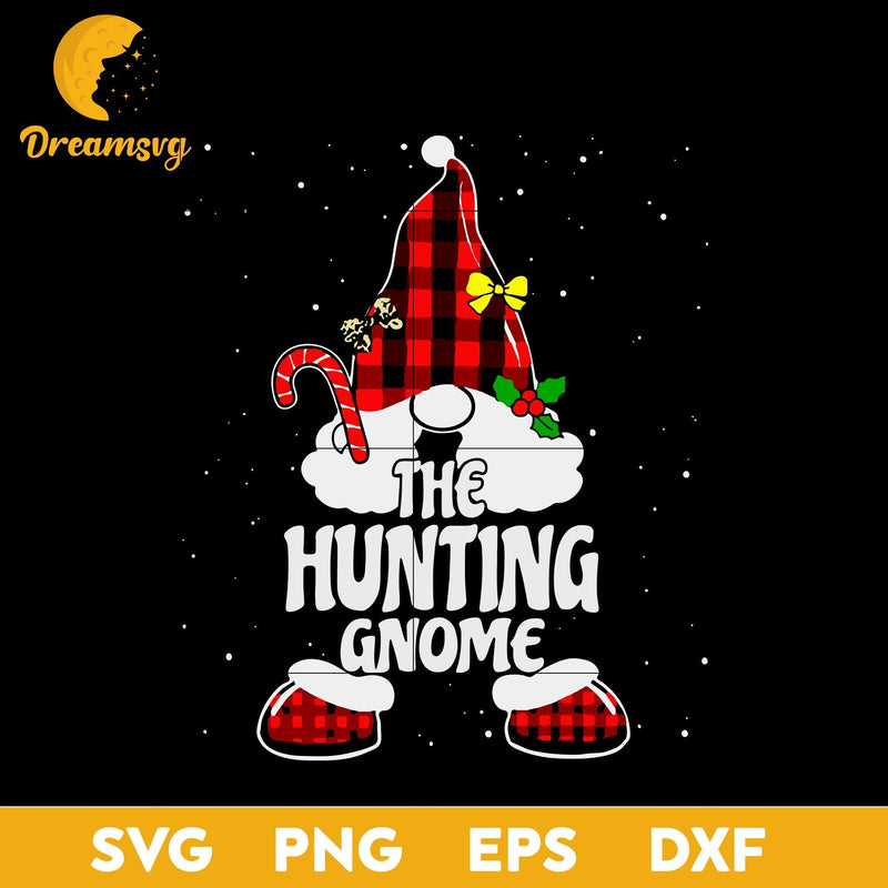 Hunting Gnome Buffalo Plaid Matching Family Christmas SVG, Christmas SVG, PNG DXF EPS Digital File.