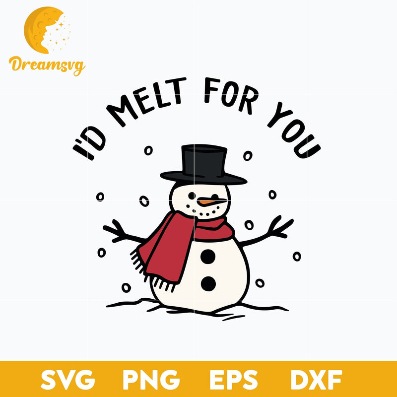 I’d Melt For You Layered Snowman SVG, Christmas SVG, PNG DXF EPS Digital File.