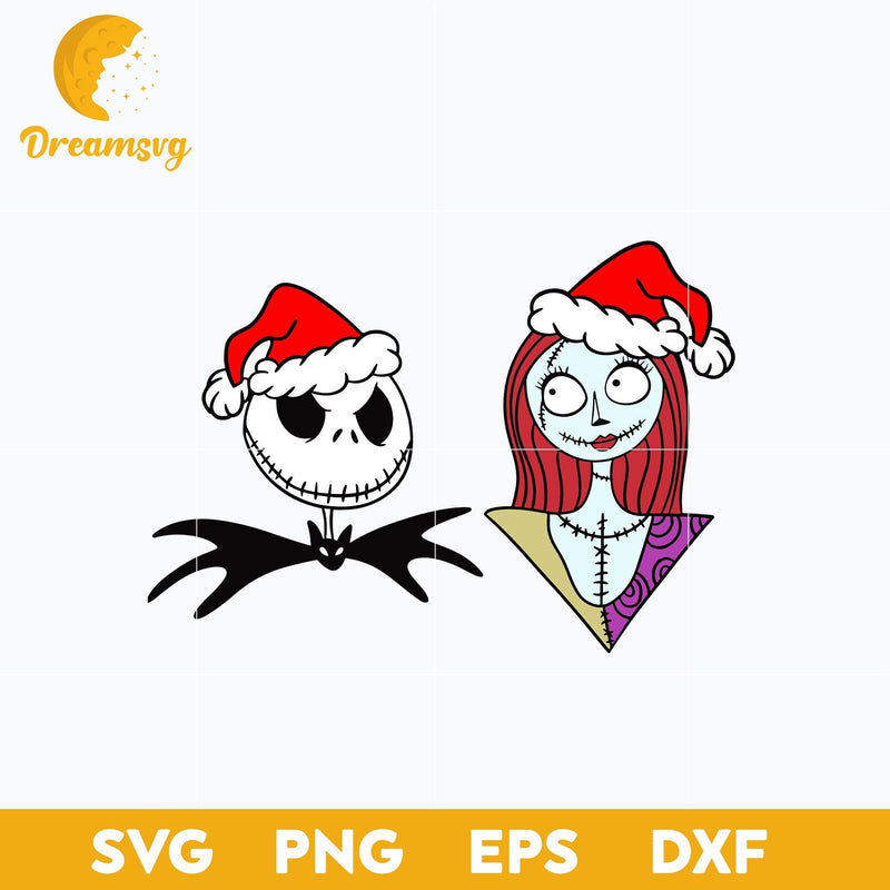 Jack And Sally Christmas SVG, Christmas SVG, PNG DXF EPS Digital File.