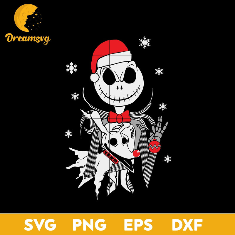 Jack Skellington And Dog Christmas SVG, Christmas SVG, PNG DXF EPS Digital File.