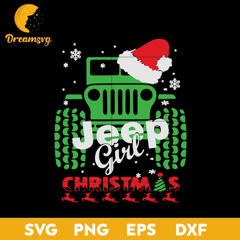 Jeep Girl Santa SVG, Christmas SVG, PNG DXF EPS Digital File.