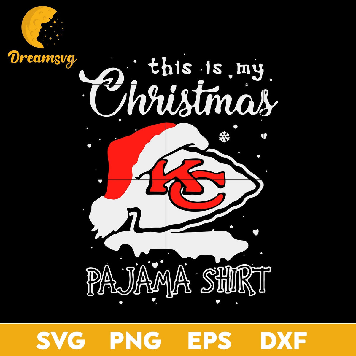 Kansas City Chiefs This Is My Christmas Pajama SVG, Christmas SVG, PNG DXF EPS Digital File.