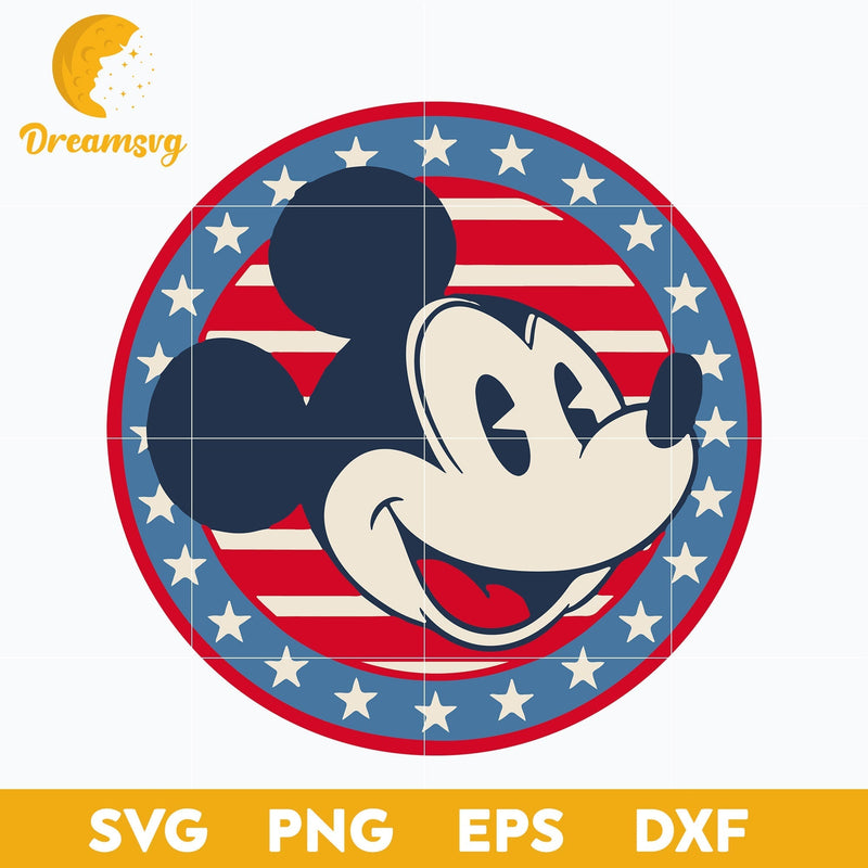 Mickey Mouse Red White And Blue SVG, Christmas SVG, PNG DXF EPS Digital File.