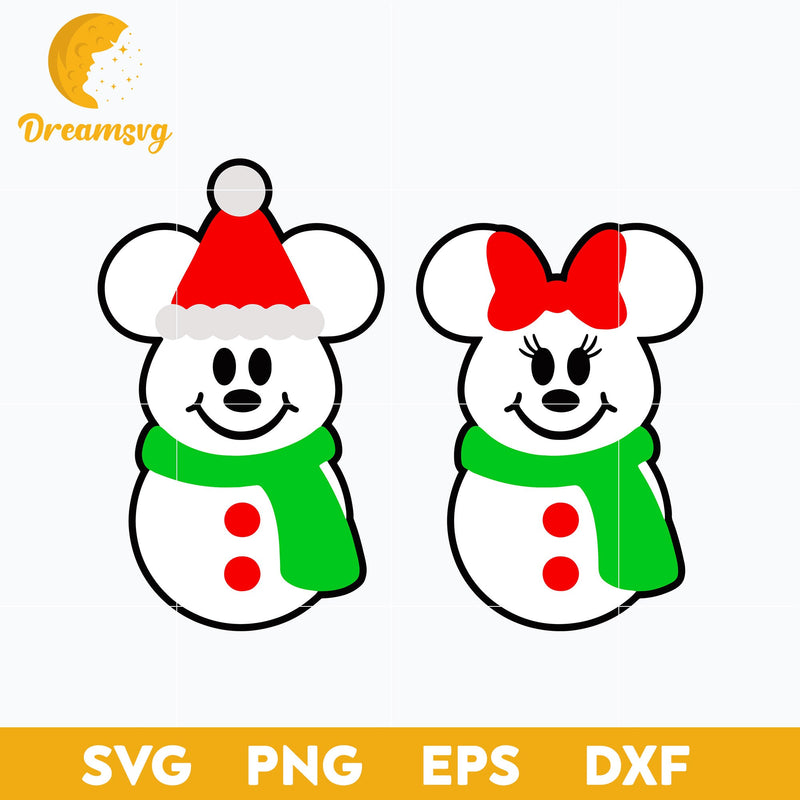 Mickey Mouse Snowman SVG, Christmas SVG, PNG DXF EPS Digital File.