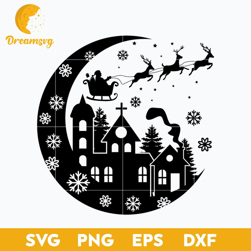 Midnight Santa SVG, Christmas SVG, PNG DXF EPS Digital File.