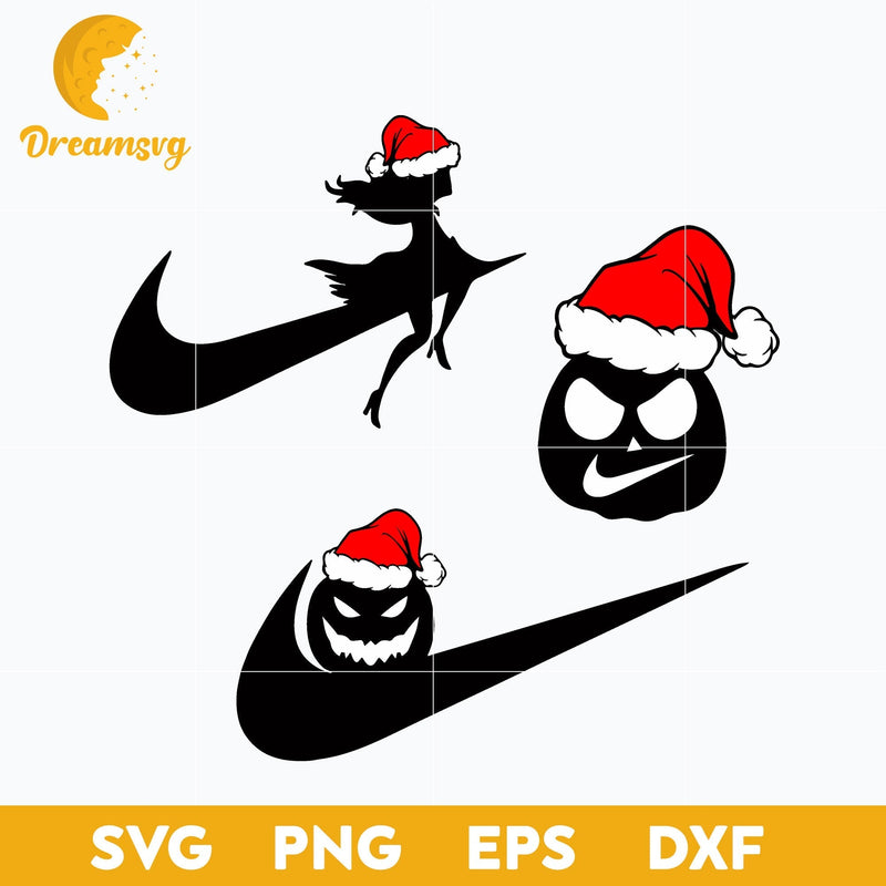 Pumpkin Nike Witch Christmas SVG, Christmas SVG, PNG DXF EPS Digital File.