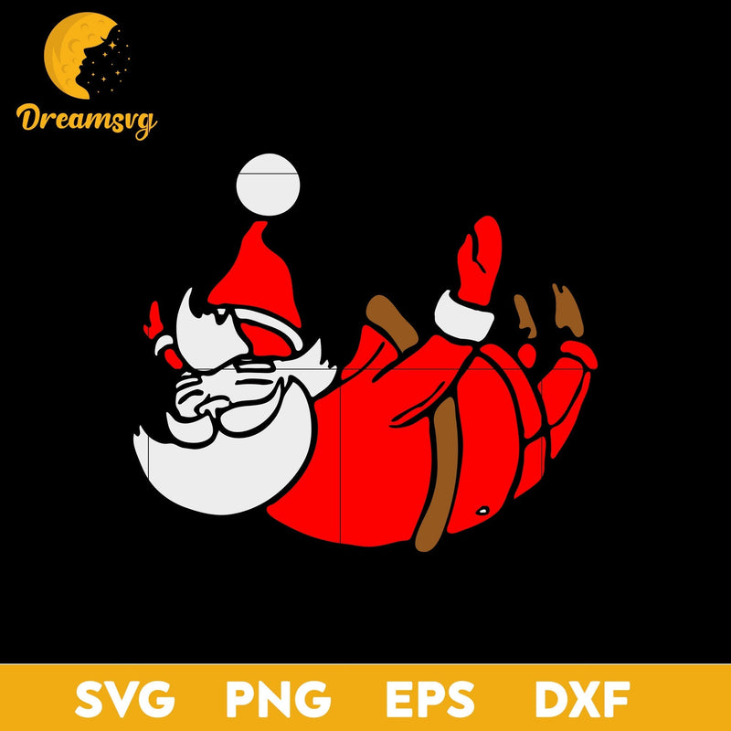 Santa Christmas Skydiving SVG, Christmas SVG, PNG DXF EPS Digital File.