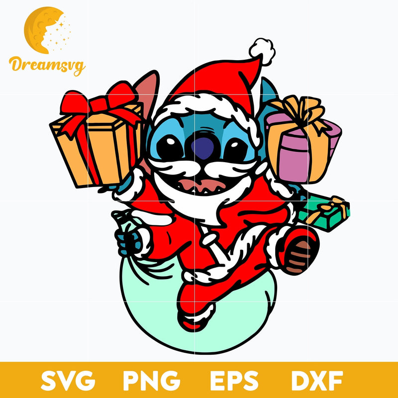 Santa Claus Stitch SVG, Christmas SVG, PNG DXF EPS Digital File.