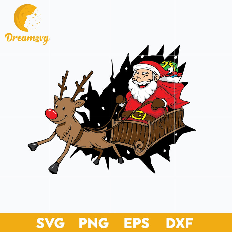 Santa Claus Wallpaper SVG, Christmas SVG, PNG DXF EPS Digital File.