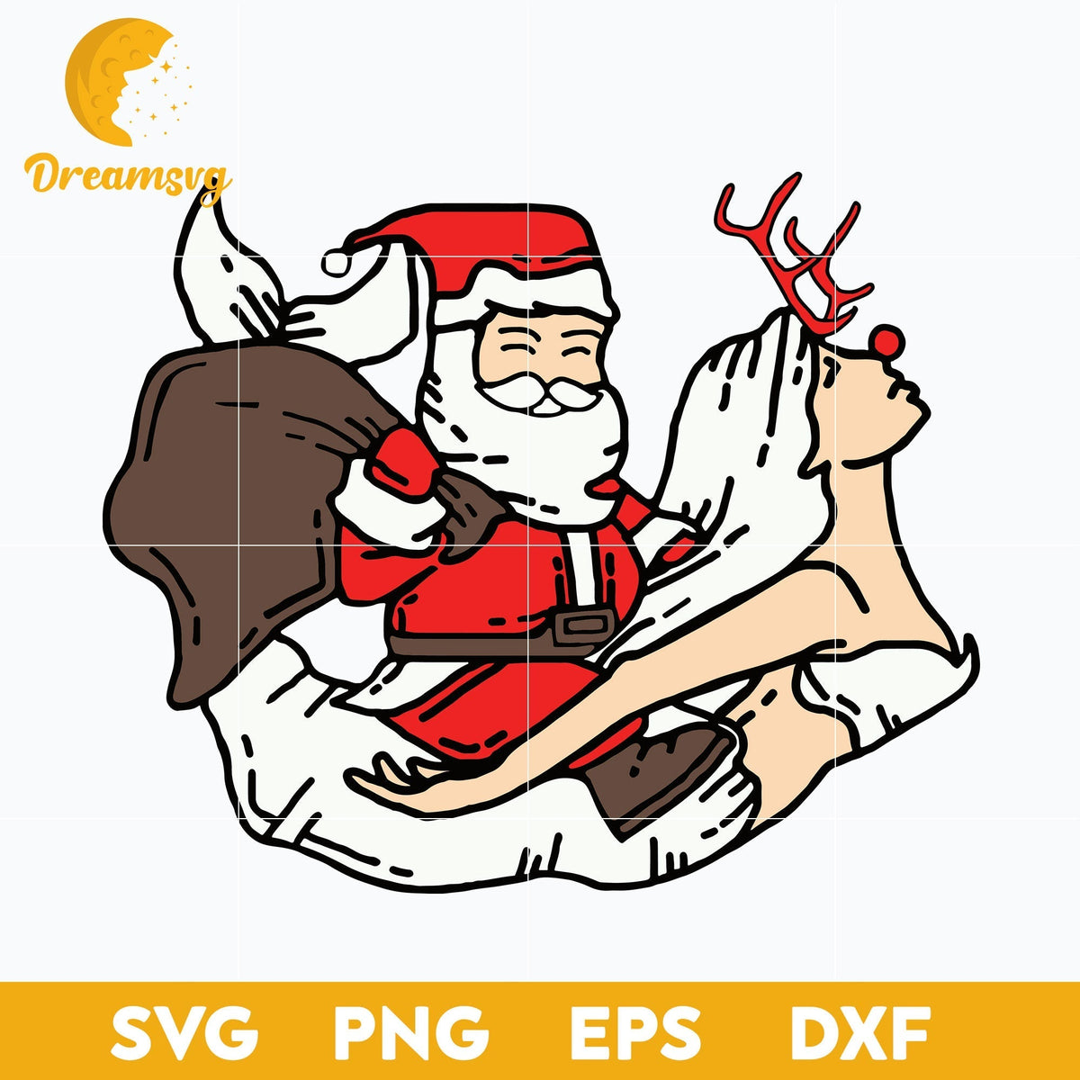 Santa Riding Mermaid Naughty Funny Christmas SVG, Christmas SVG, PNG DXF EPS Digital File.