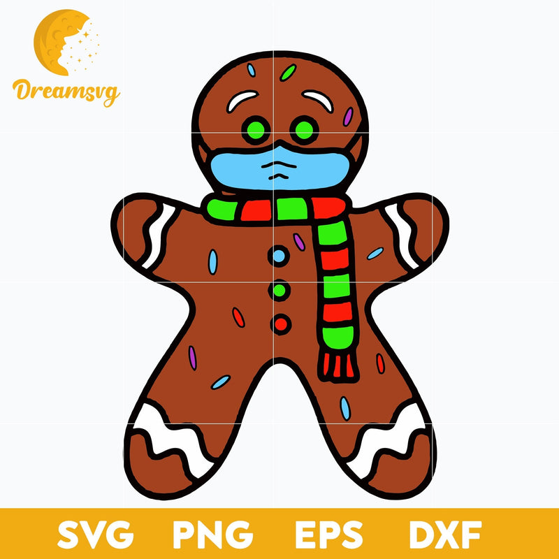 Santa’s Gingerbread 2020 Face Mask Quarantine Christmas SVG, Christmas SVG, PNG DXF EPS Digital File.