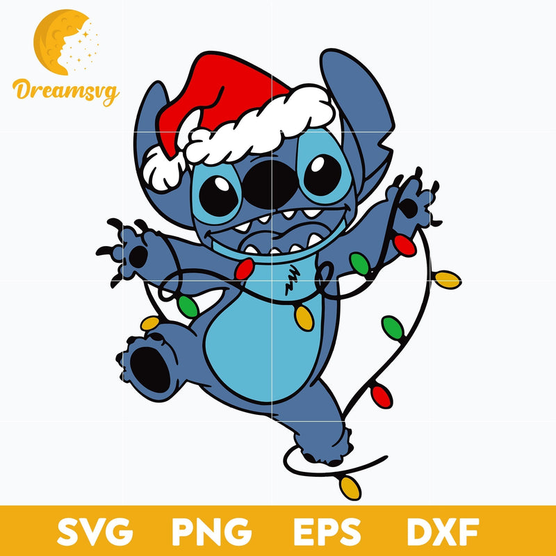 Stitch Christmas SVG, Christmas SVG, PNG DXF EPS Digital File.