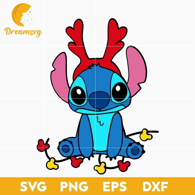 Stitch Reindeer Christmas SVG, Christmas SVG, PNG DXF EPS Digital File.