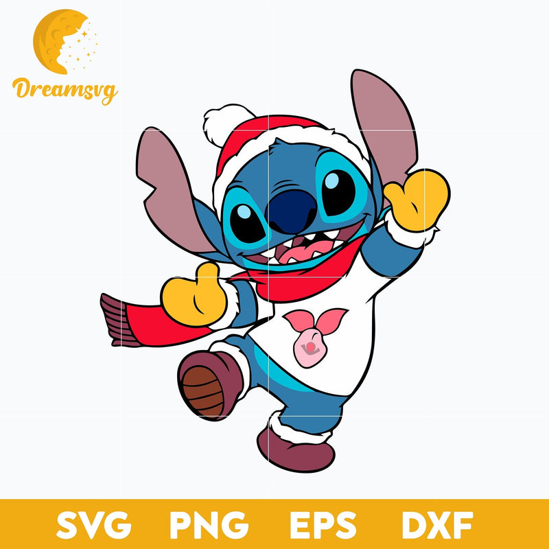 Stitch Merry Christmas SVG, Christmas SVG, PNG DXF EPS Digital File.