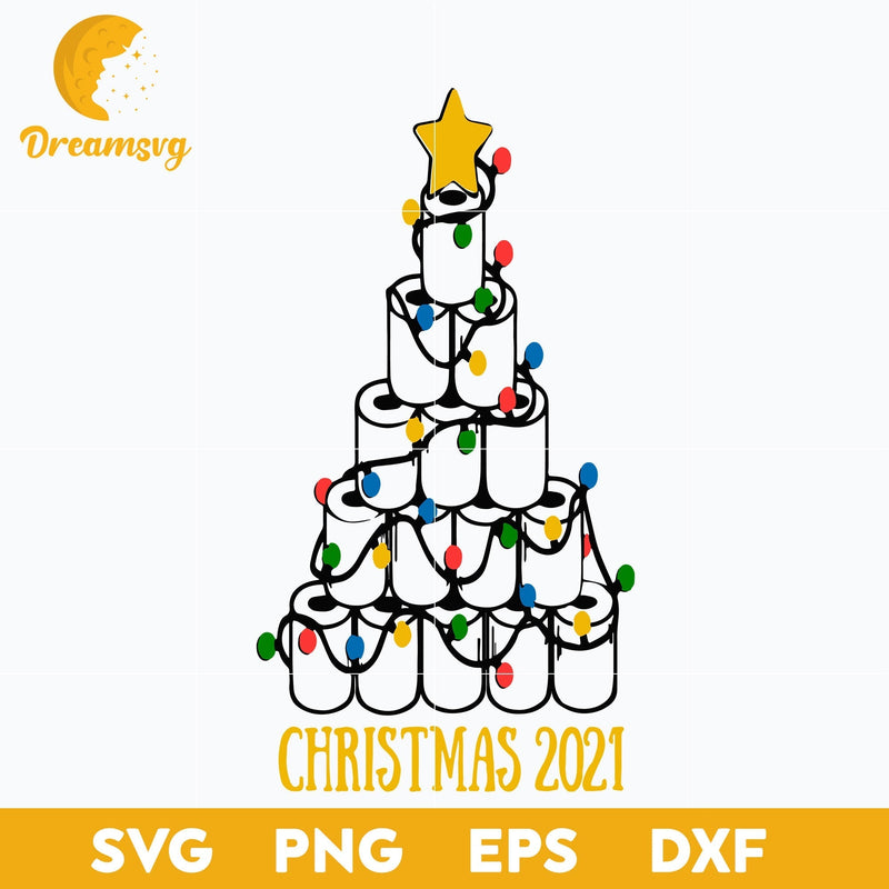 Toilet Paper Christmas Tree SVG, Christmas SVG, PNG DXF EPS Digital File.