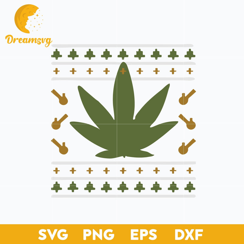 Weed Bong Christmas Pajama Merry Cannabis SVG, Christmas SVG, PNG DXF EPS Digital File.