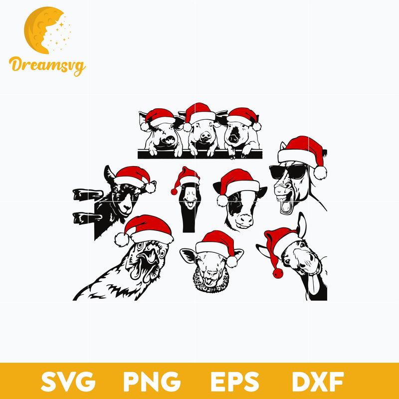 Animals Christmas SVG, Christmas SVG, PNG DXF EPS Digital File.