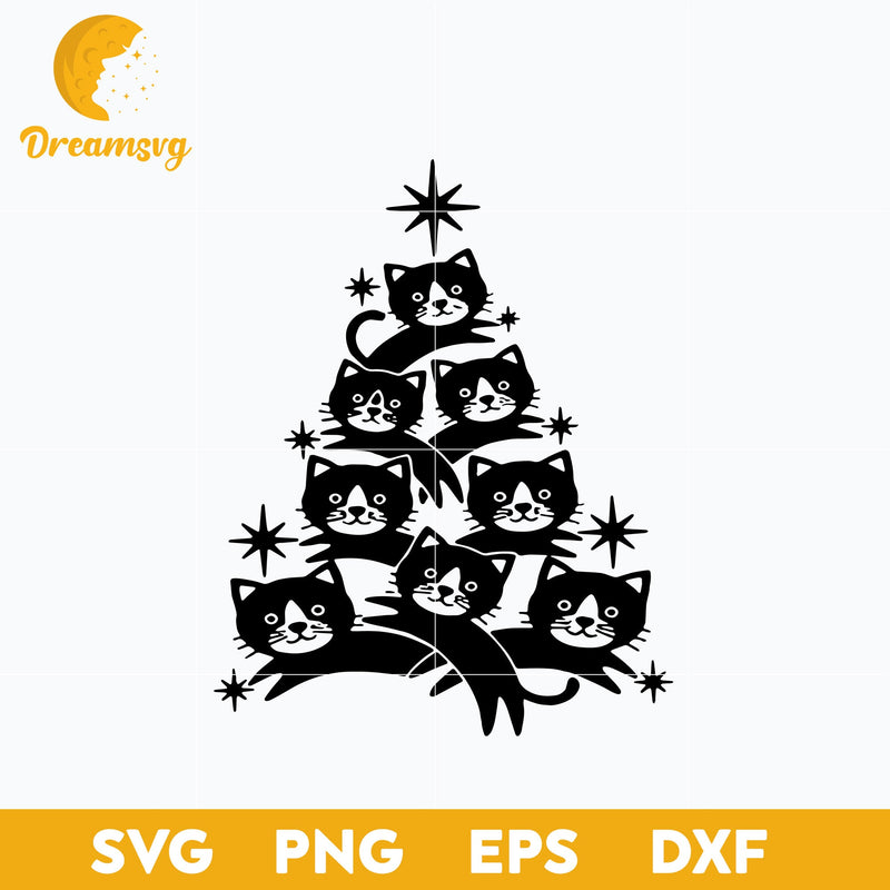 Cat Tree Christmas SVG, Christmas SVG, PNG DXF EPS Digital File.