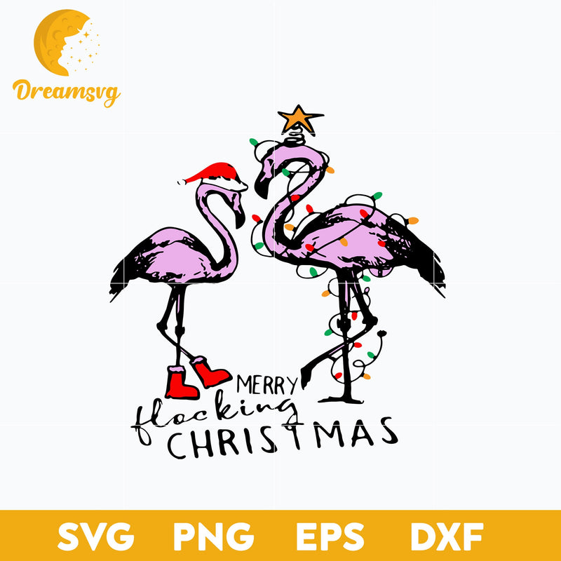 Flamingo Christmas SVG, Christmas SVG, PNG DXF EPS Digital File.