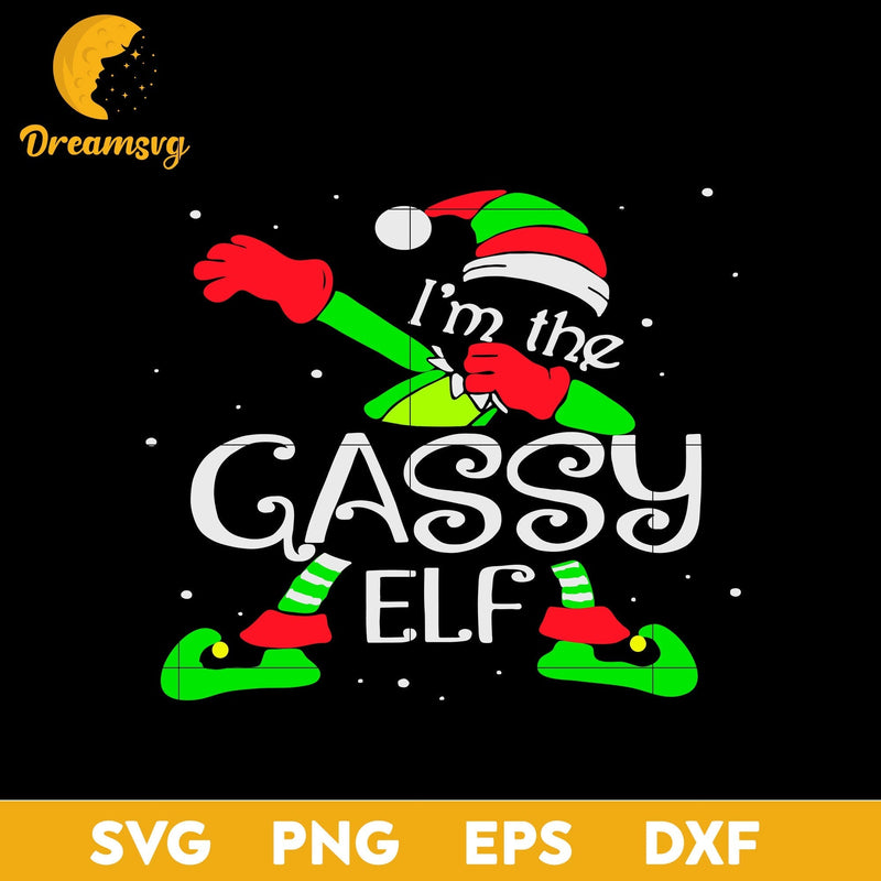 I’m The Gassy Elf Dabbing Santa Claus SVG, Christmas SVG, PNG DXF EPS Digital File.