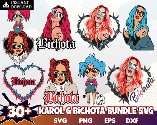 30+ Bad Bunny SVG, Bundle bad bunny layered svg, Karol G Bichota singer svg files, Digital download