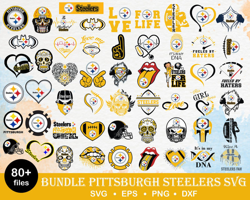 80+ Pittsburgh Steelers Bundle svg, Steelers svg, Nfl svg, png, dxf, eps digital file