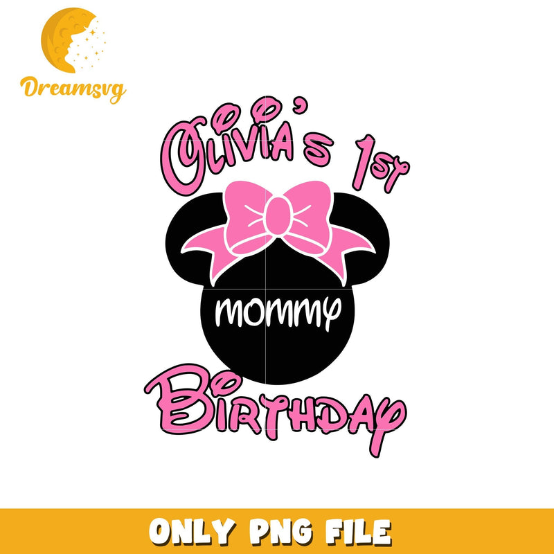 Minnie olivia 1st birthday mommy png