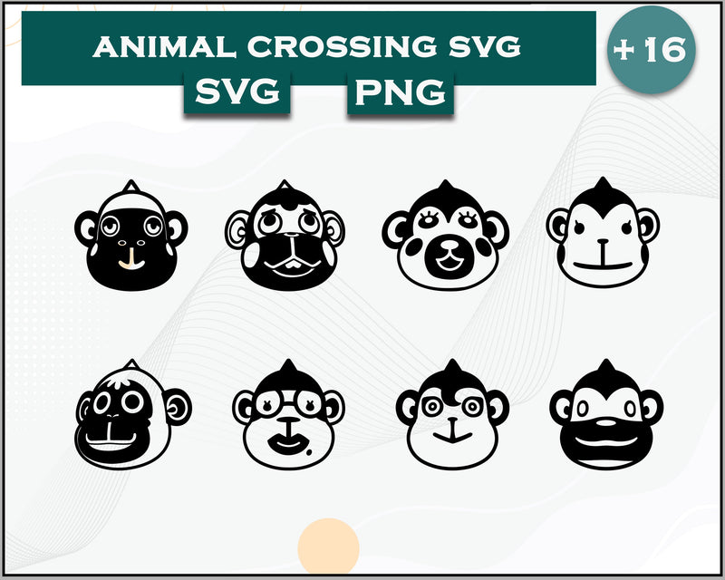 16+ Monkey Svg Bundle, Animal Crossing Svg Bundle, Animal Crossing Svg, Cartoon svg, png digital file