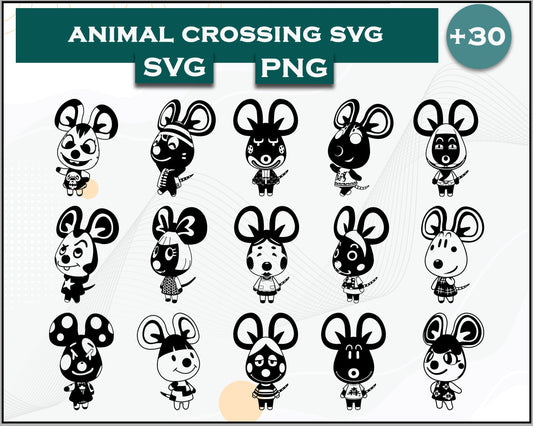 30+ Mouse Svg Bundle, Animal Crossing Svg Bundle, Animal Crossing Svg, Cartoon svg, png digital file