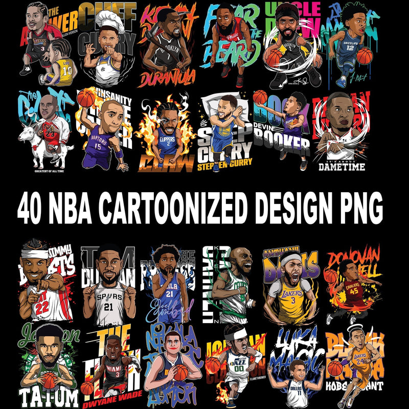 NBA Cartoon Bundle 40+ PNG