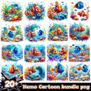 Finding Nemo Splash and Watercolor design PNG