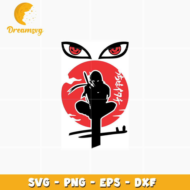 Itachi red moon design svg, anime svg, Naruto svg