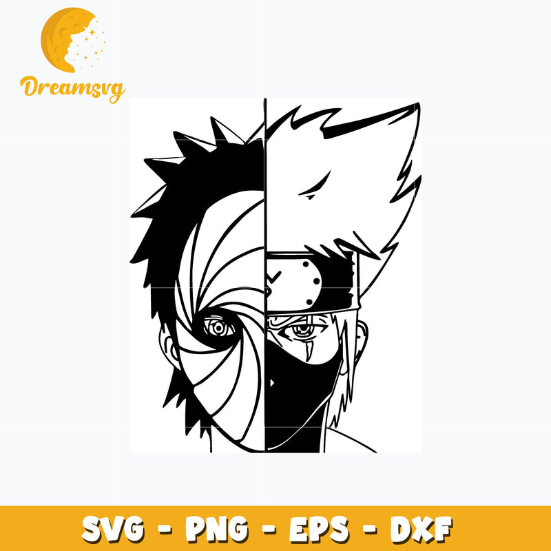 Kakashi and Obito svg, anime svg, Naruto svg