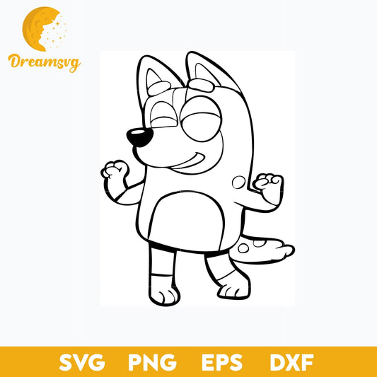 Bingo outline svg, Bluey Vector, Bluey Alphabeth, Bluey Cutfile, Bluey Clipart, Cartoon svg, png, dxf, eps file