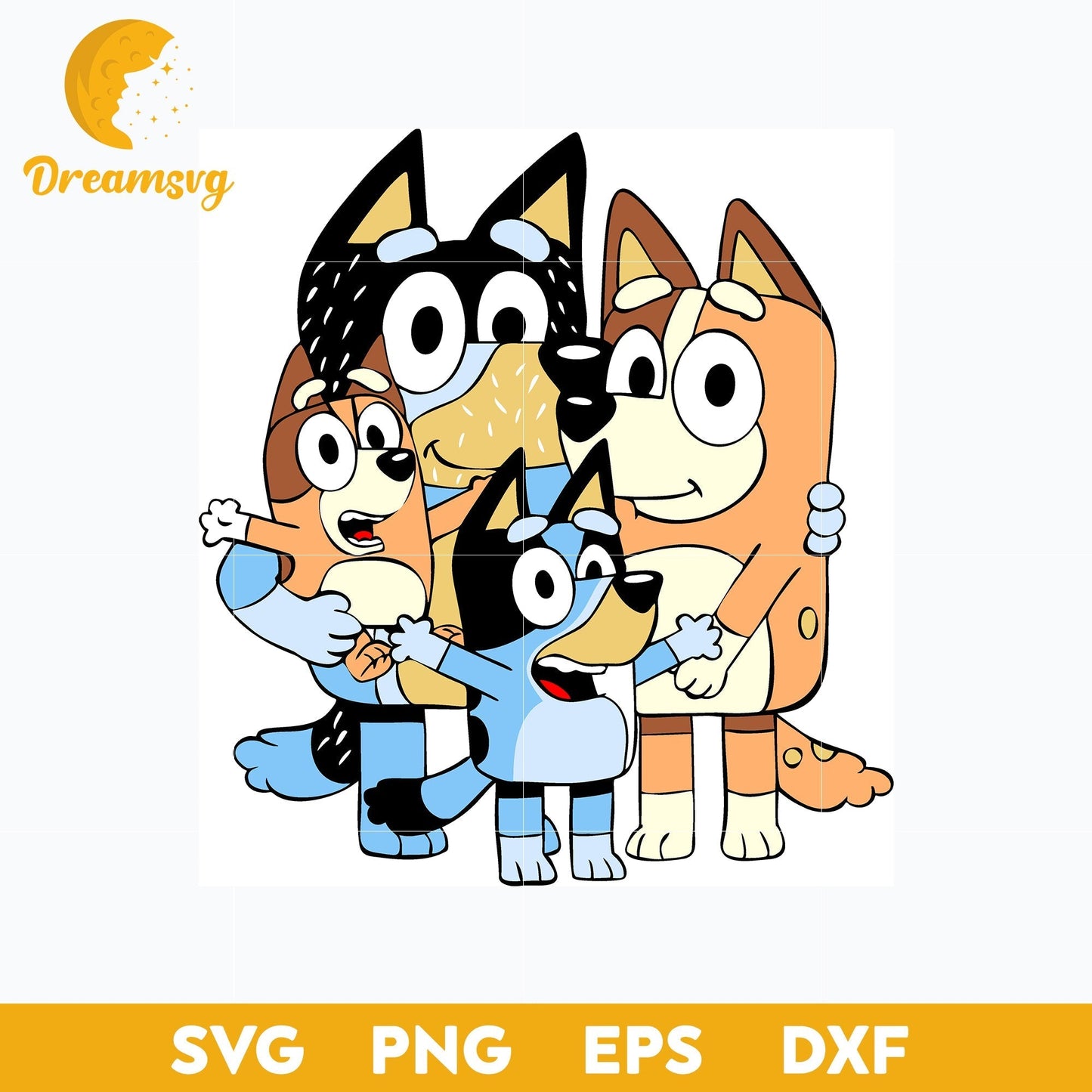 Family svg, Bluey Vector, Bluey Alphabeth, Bluey Cutfile, Bluey Clipart, Cartoon svg, png, dxf, eps file